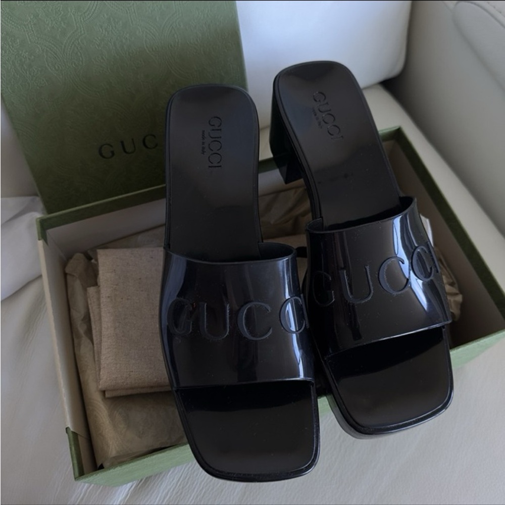 Gucci Nero Rubber Sandals - Picture 4 of 5
